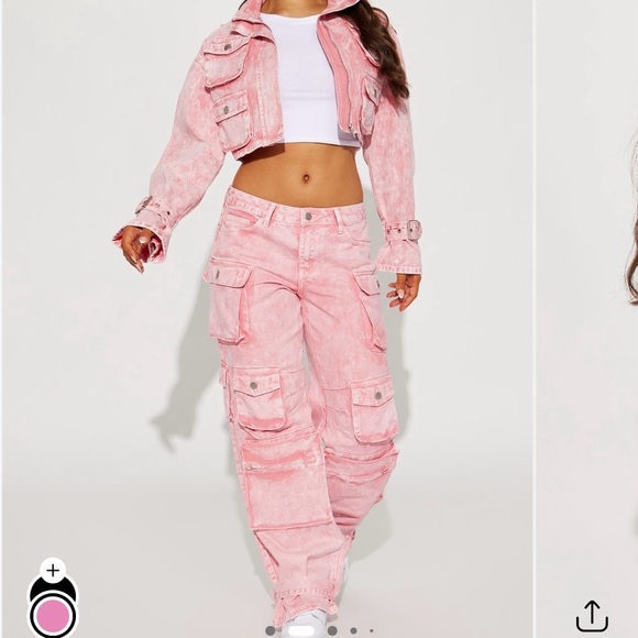 Pink Cargo Jeans - Picture 2 of 4